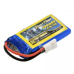 3.7V 1S 400mAh 25C锂电池 MX2.0 -2P正向插头