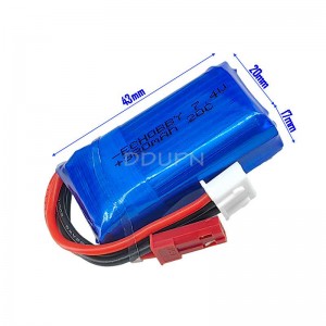 7.4V 2S 380mAh 20C锂电池 JST插头