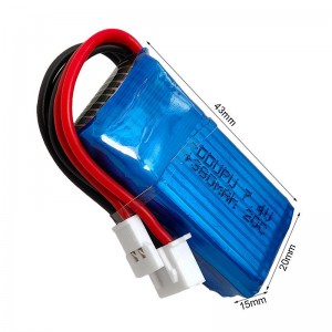 7.4V 2S 380mAh 20C锂电池MX2.0-2P正向插头